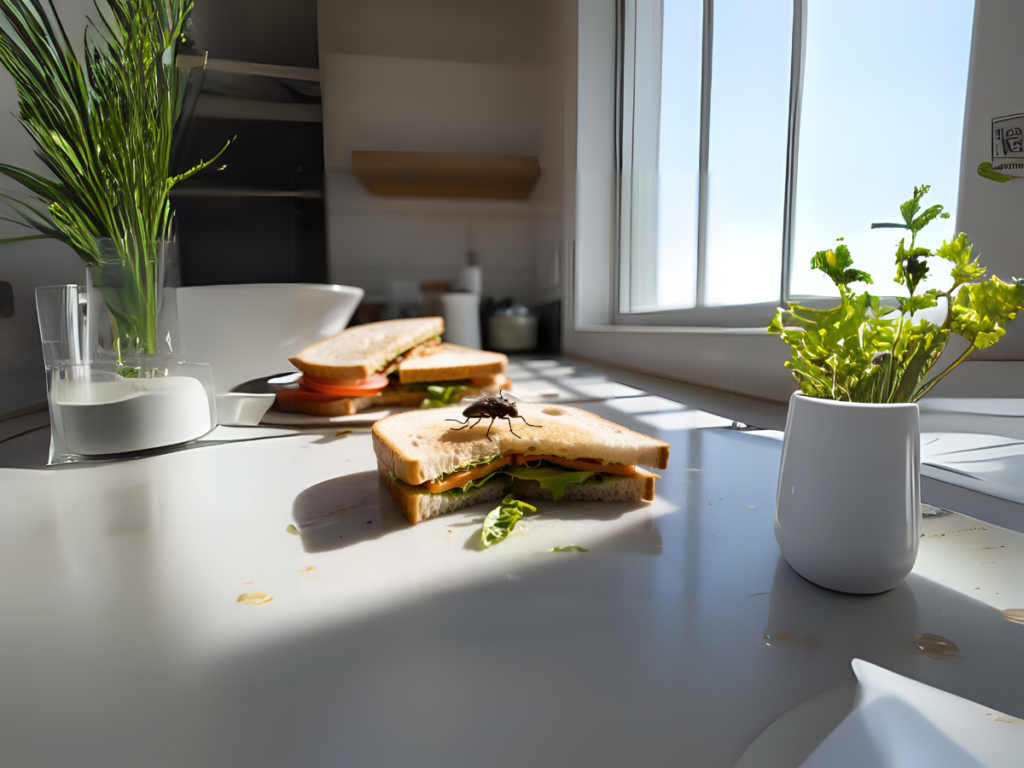 fly contaminating sandwich