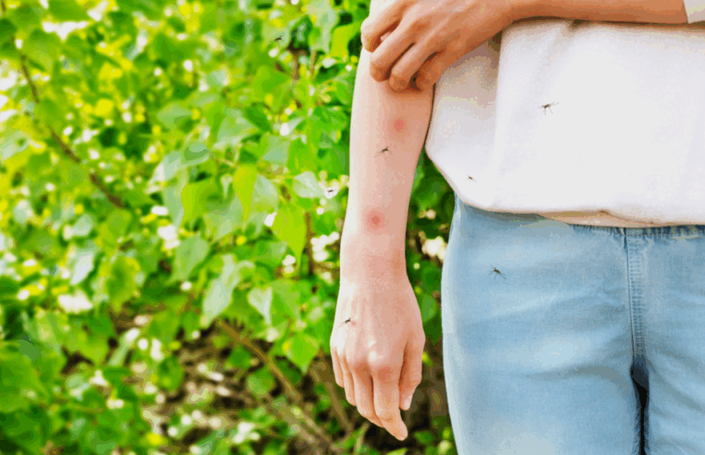 mosquito biting human