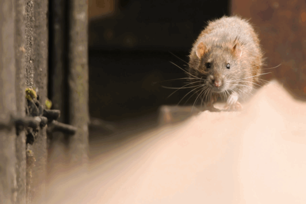 focused rodent running on grail